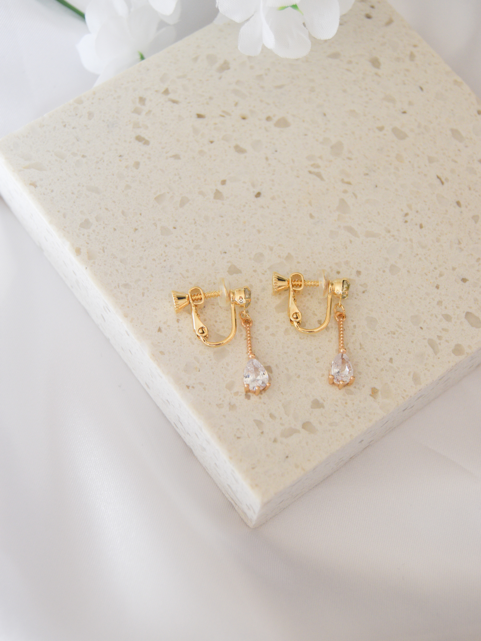 Teardrop clip 2025 on earrings