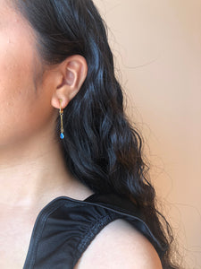 baby blue dangle screwback clipon earrings