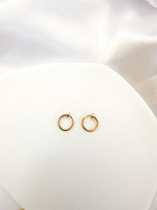 11mm dainty gold clipon hoop earrings