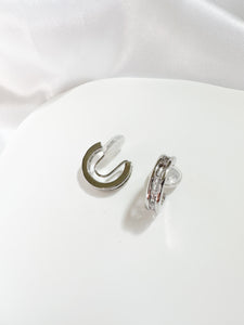 Charlotte Silver Clip-on Hoops