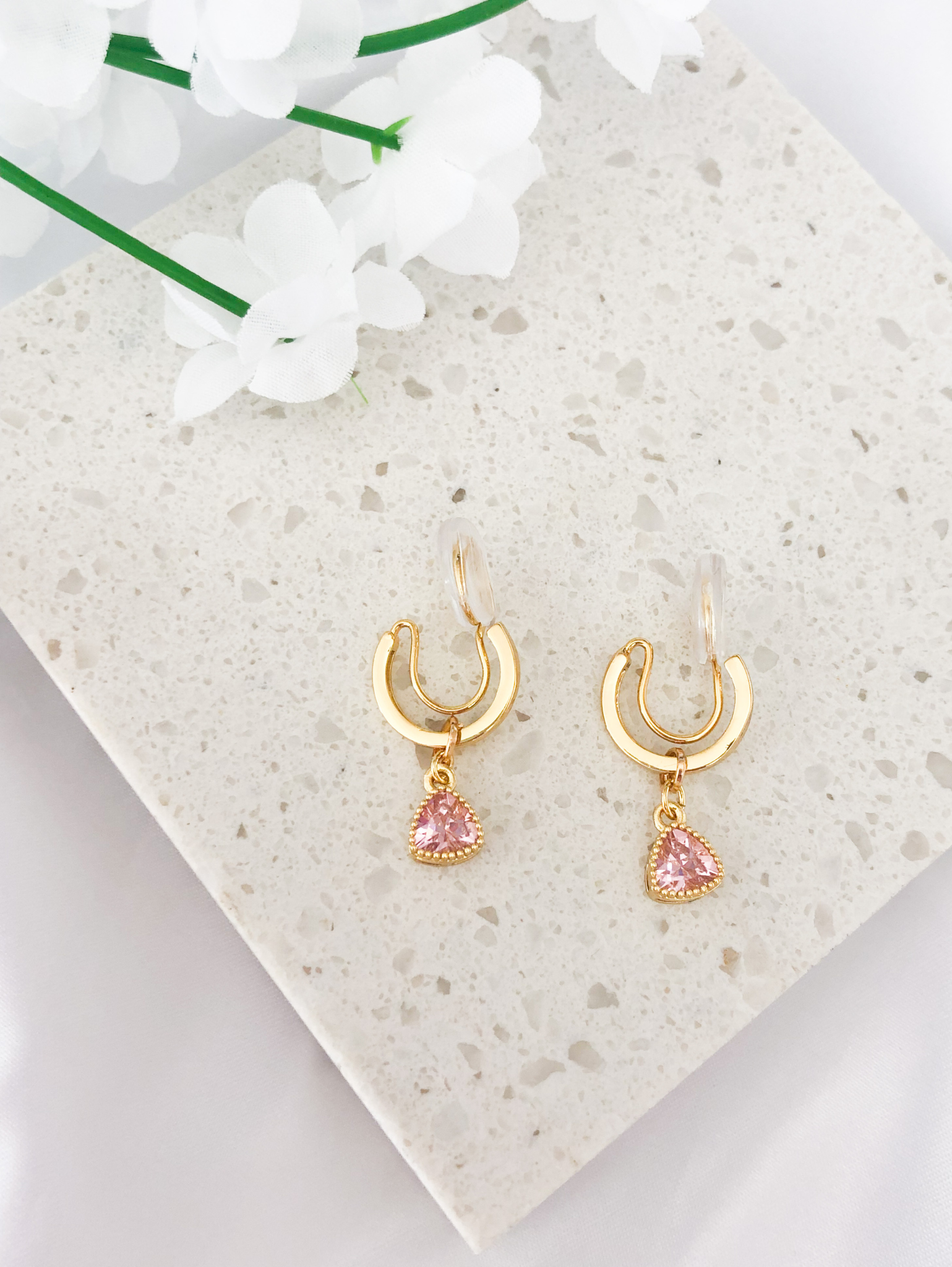 Rose gold clip on 2025 hoop earrings