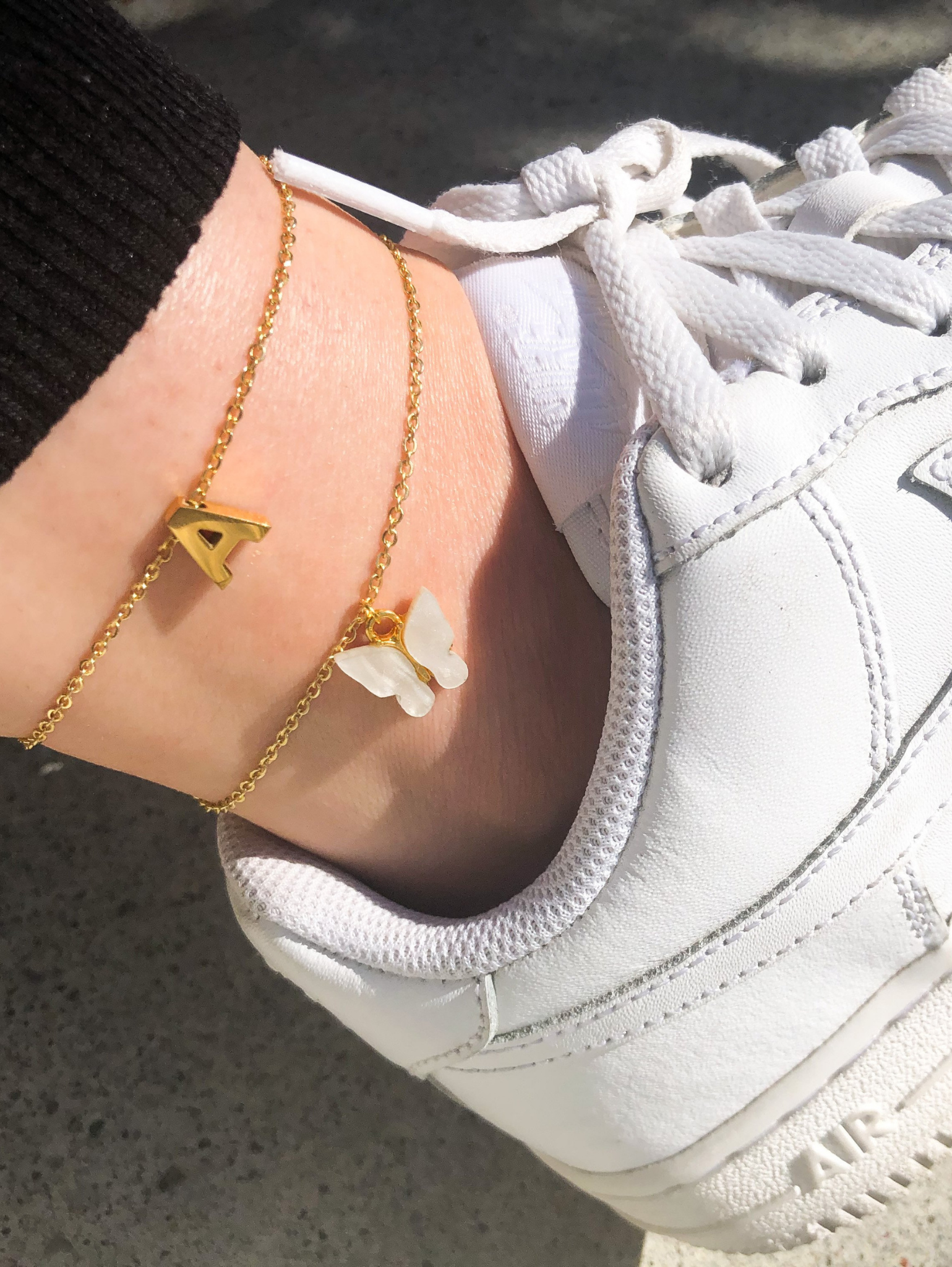 Gold Initial Anklet